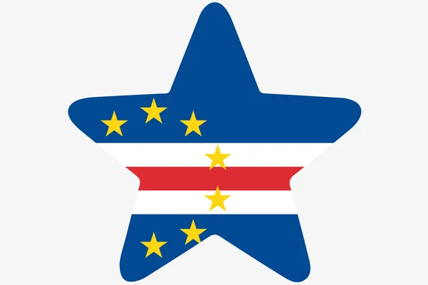 Flag Illustration inside a star of the country of Cape Verde — ストック写真