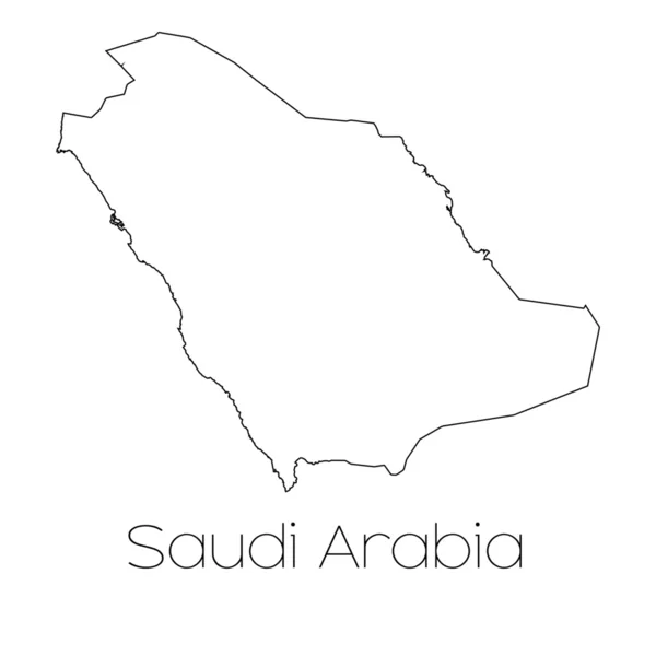 Forma del paese isolato sullo sfondo del paese di Saudi Ara — Foto Stock