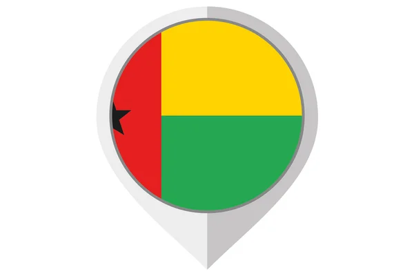Flaga ilustracja wewnątrz wskazał kraju Gwinea Biss — Zdjęcie stockowe