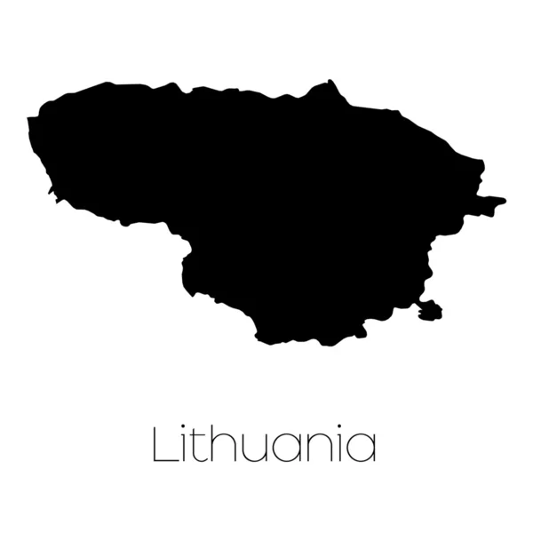 País Forma isolada no fundo do país da Lituânia — Fotografia de Stock