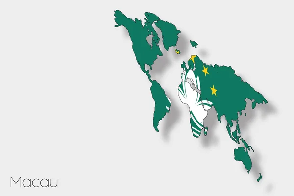 3D ισομετρική απεικόνιση της σημαίας της χώρας του Μακάο — Φωτογραφία Αρχείου