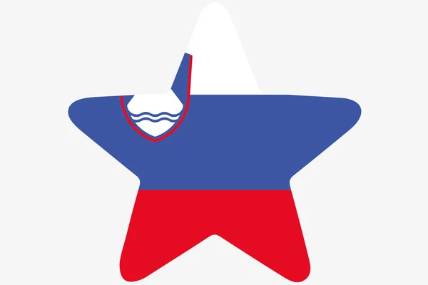 Vlag afbeelding binnen een ster van het land van Slovenië — Stockfoto
