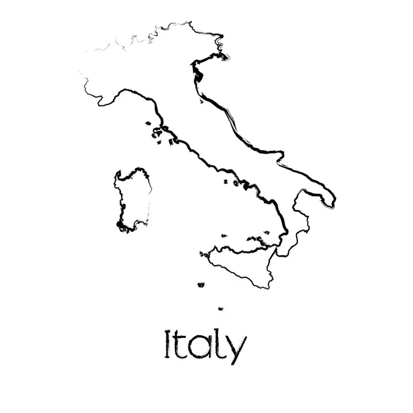 Scribbled Forma del Paese d'Italia — Foto Stock