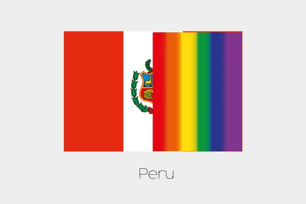 LGBT vlag illustratie met de vlag van Peru — Stockfoto