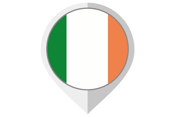 Flag Illustration inside a pointed of the country of Ireland — Stock Photo, Image