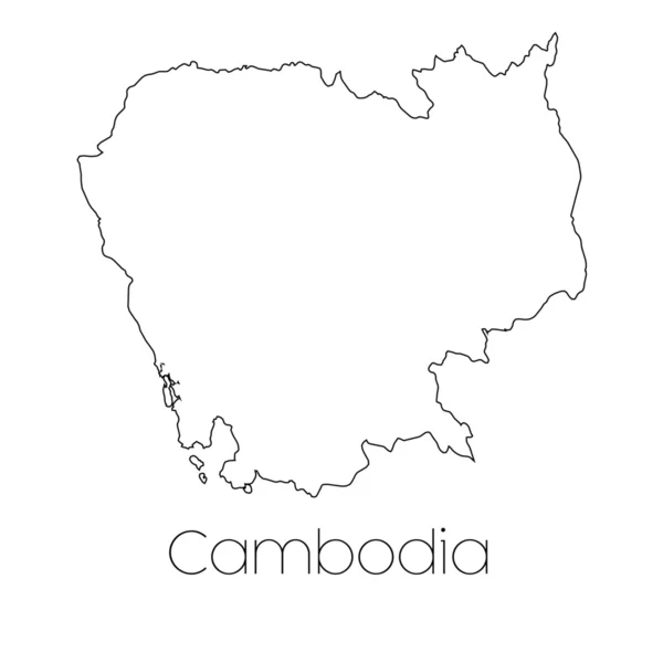 Country Shape isolated on background of the country of Cambodia — Stock Photo, Image