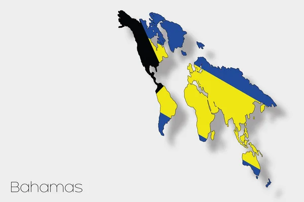 3D ισομετρική απεικόνιση της σημαίας της χώρας Μπαχάμες — Φωτογραφία Αρχείου