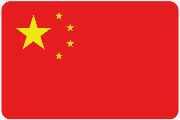 Flag Illustration with rounded corners of the country of China — Stock Photo, Image