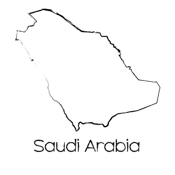 Forma scarabocchiata del Paese dell'Arabia Saudita — Foto Stock