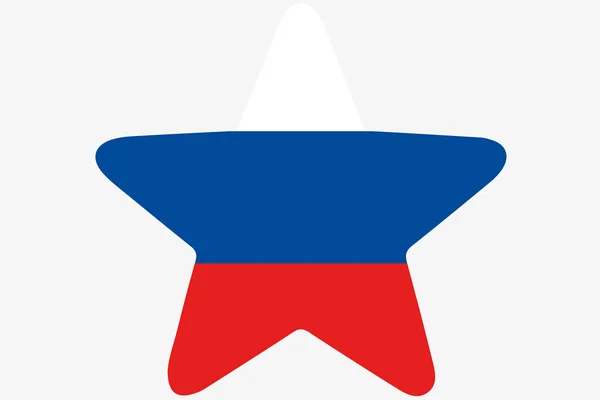 Flagga Illustration inuti en stjärna av landet av Ryssland — Stockfoto