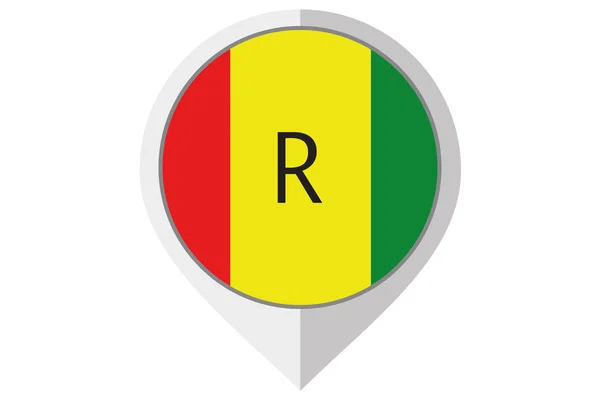 Flaga ilustracja wewnątrz wskazał kraju Rwandy — Zdjęcie stockowe