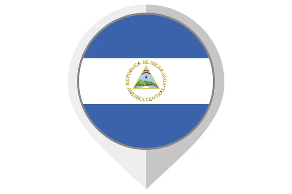 Vlag afbeelding binnen een puntige van het land van Nicaragua — Stockfoto