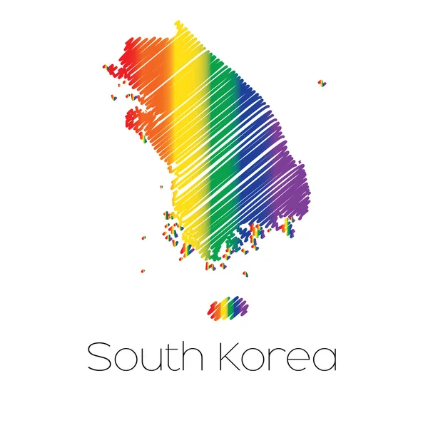 Lgbt 色走り書き韓国の国のかたち — ストック写真