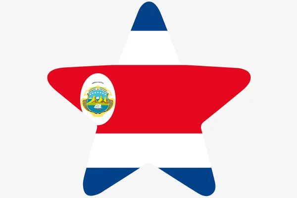 Flag Illustration inside a star of the country of Costa Rica — Stock Photo, Image
