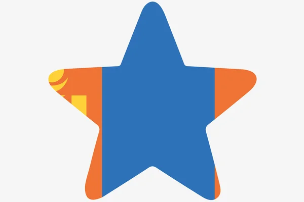 Bandeira Ilustração dentro de uma estrela do país da Mongólia — Fotografia de Stock