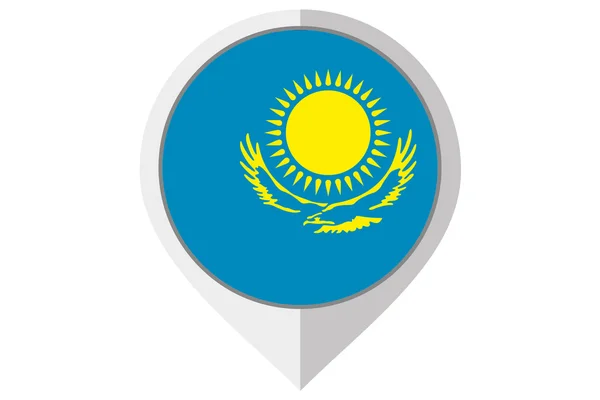 国的哈萨克斯坦里面指出国旗图 — 图库照片