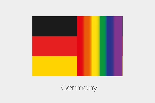 Иллюстрация флага ЛГБТ с флагом Германии — стоковое фото