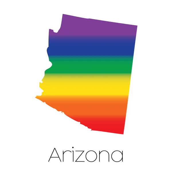 Bandeira LGBT dentro do Estado do Arizona — Fotografia de Stock