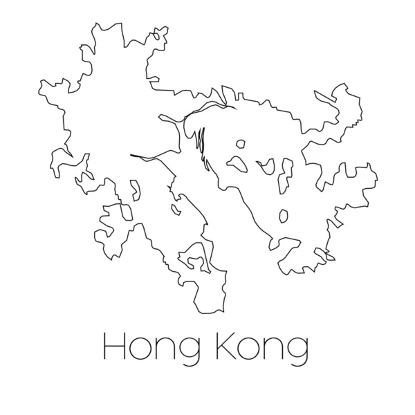 Country Shape isolated on background of the country of Hong Kong — Stock Photo, Image