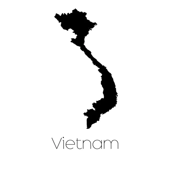 Forma del país aislado en el fondo del país de Vietnam — Foto de Stock