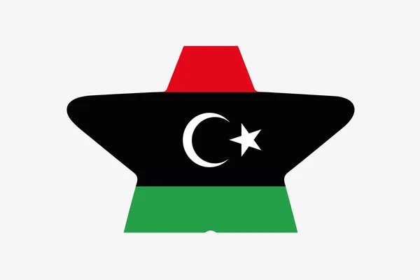 Flag Illustration inside a star of the country of Libya-46 — Stock Photo, Image