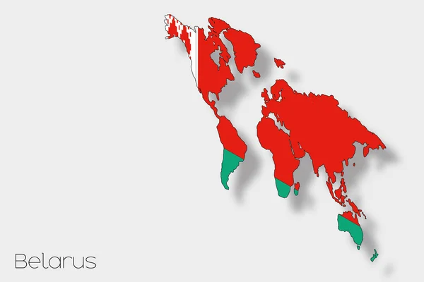 3D Izometrické ilustrace vlajka země Bělorusko — Stock fotografie