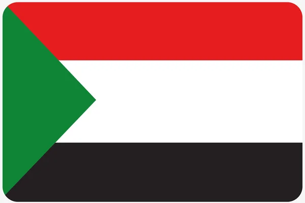 Flag Illustration with rounded corners of the country of Sudan — Stock Photo, Image