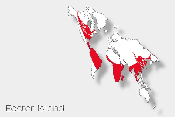 Ilustración de la bandera isométrica 3D del país de Isla de Pascua —  Fotos de Stock