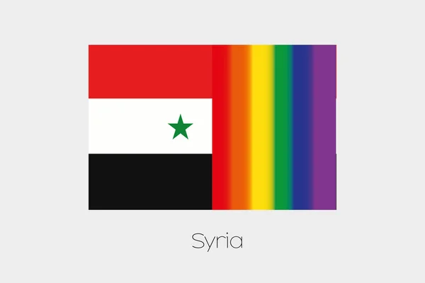 LGBT Flag Illustration with the flag of Syria — Stock Photo, Image