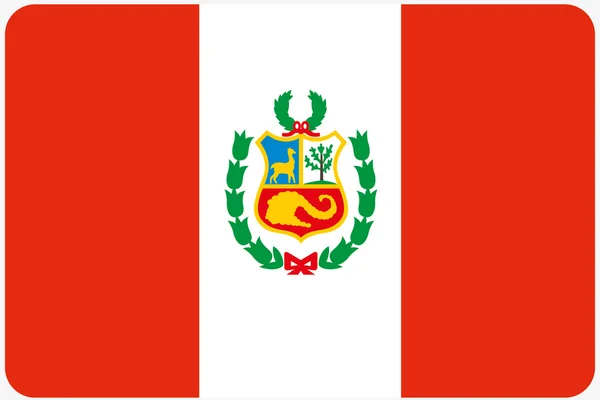 Ilustración de la bandera con esquinas redondeadas del país de Perú — Foto de Stock