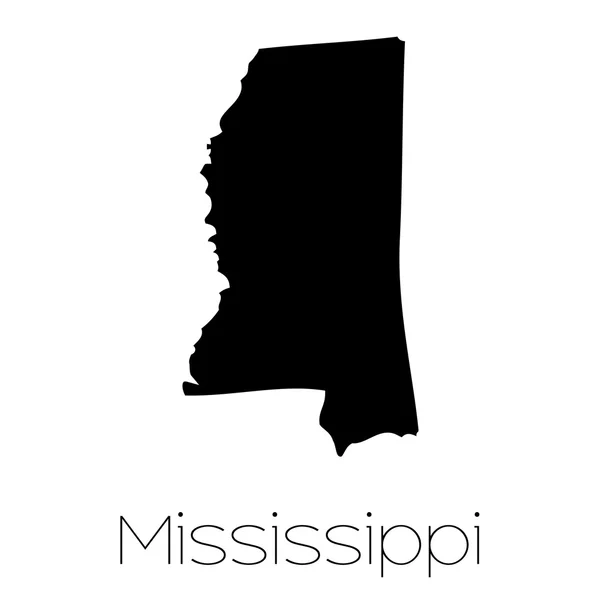 Geïllustreerde vorm van de staat Mississippi — Stockfoto