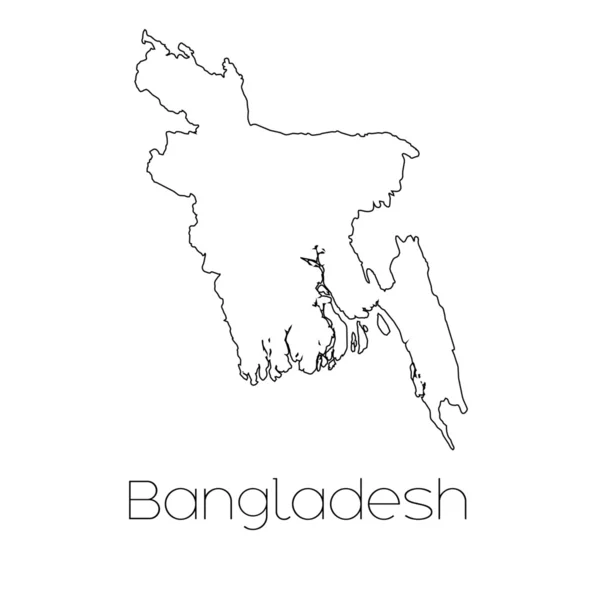 País Forma isolada no fundo do país de Banglades — Fotografia de Stock