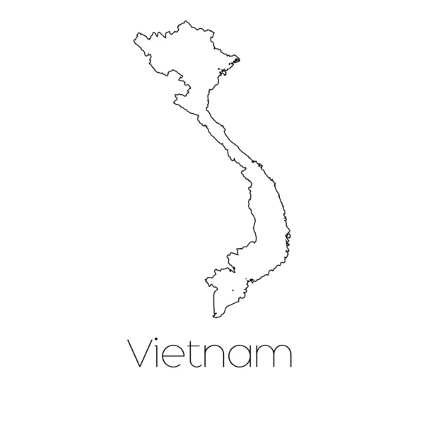 Forma del país aislado en el fondo del país de Vietnam — Foto de Stock