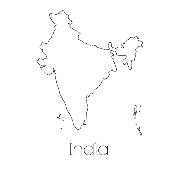 Tvar země izolovány na pozadí ze země Indie — Stock fotografie