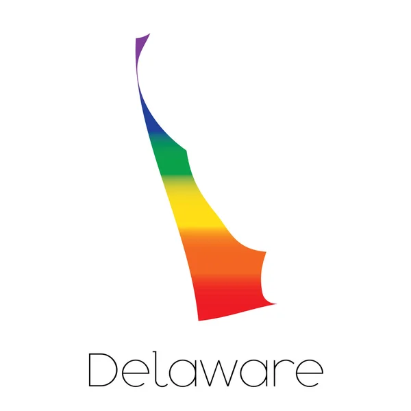 Флаг ЛГБТ в штате Делавэр — стоковое фото