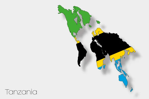 3D Isometrische vlag illustratie van het land van Tanzania — Stockfoto