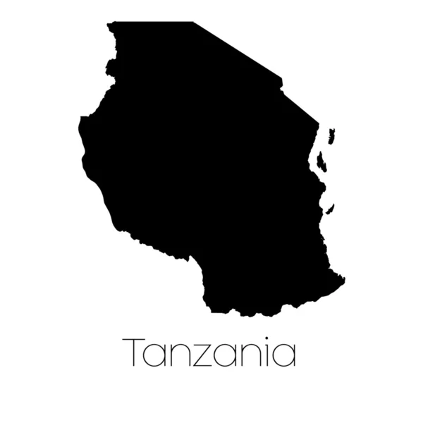 Country Shape isolated on background of the country of Tanzania — Stock Photo, Image