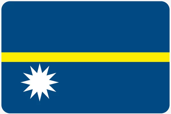 带圆角的瑙鲁国国旗图 — 图库照片