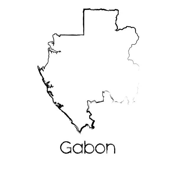 Forme griffonnée du pays du Gabon — Photo