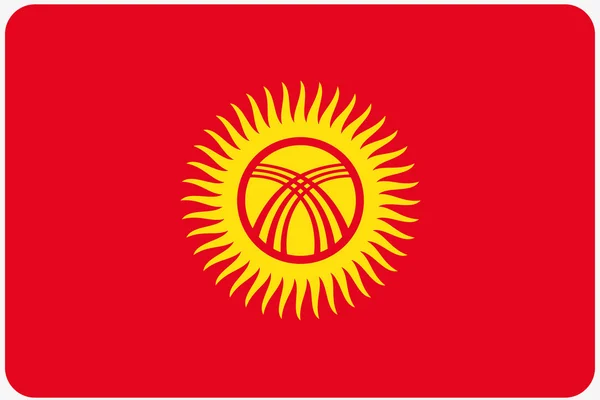 Ilustración de la bandera con esquinas redondeadas del país de Kirguistán —  Fotos de Stock