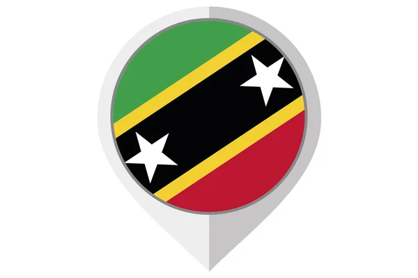 Flaga ilustracja wewnątrz wskazał kraju Saint Kitts — Zdjęcie stockowe