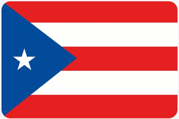 Flaga ilustracja z zaokrąglonymi narożnikami kraju Puerto — Zdjęcie stockowe