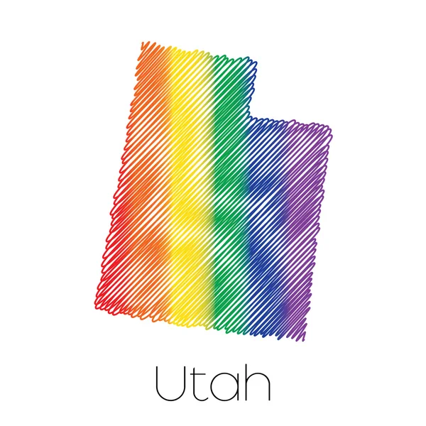 LGBT Scribbled shape of the State of Utah — Stock Photo, Image