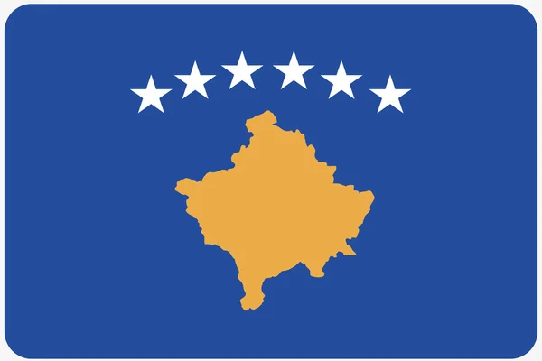 Bandeira Ilustração com cantos arredondados do país de Kosovo — Fotografia de Stock