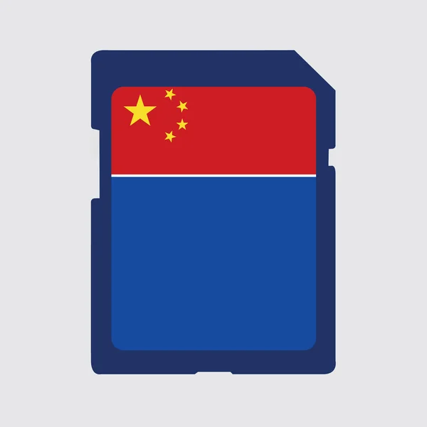 Bebilderte Speicherkarte mit der Flagge Chinas — Stockfoto