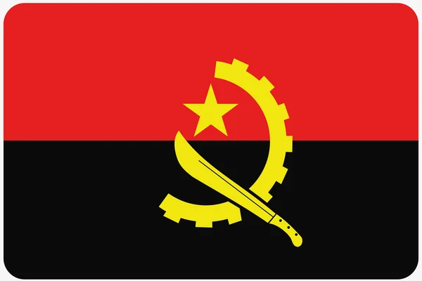 Flagga Illustration med rundade hörn av landet av Angola — Stockfoto