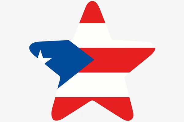 Vlajka ilustrace uvnitř hvězdy ze země Portoriko — Stock fotografie