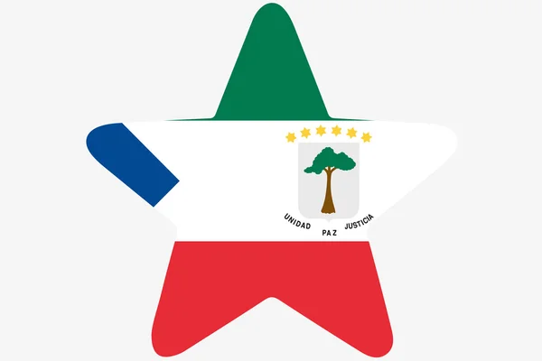 Drapeau Illustration à l'intérieur d'une étoile du pays d'Equitorial Gui — Photo