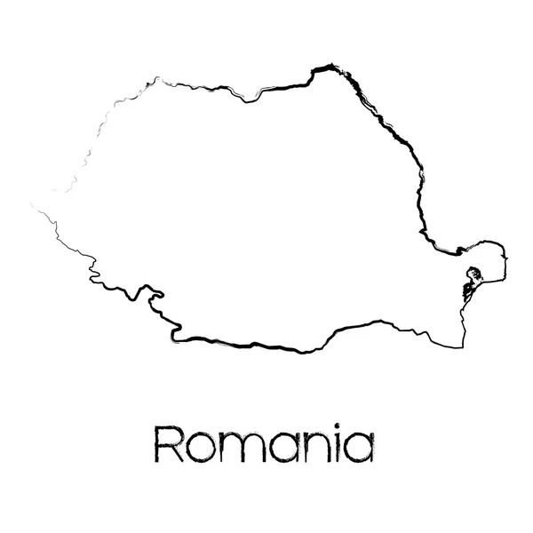 Forma rabiscada do país da Roménia — Fotografia de Stock