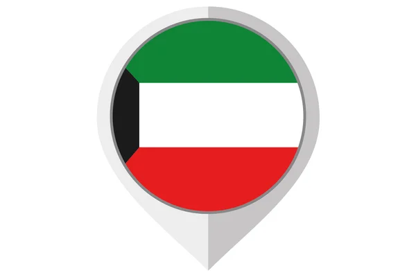 Ilustración de la bandera dentro de un punto del país de Kuwait — Foto de Stock